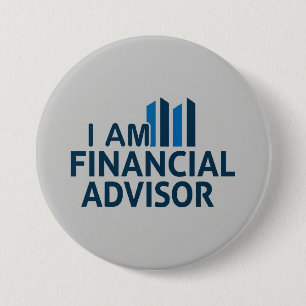 Professioneel Ik ben Financieel Adviseur Ronde Button 7,6 Cm