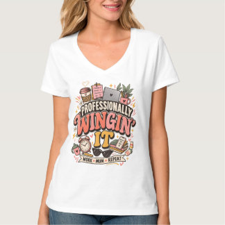 Professioneel improviserend werkende moeder Funny T-shirt