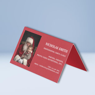 Professioneel Kerst Foto Sinterklaas Vouwkaart Visitekaartjes