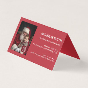 Professioneel Kerst Foto Sinterklaas Vouwkaart Visitekaartjes