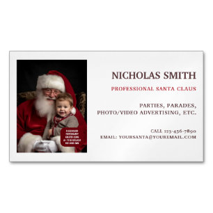 Professioneel Kerstman Foto Magnetisch Visitekaartje
