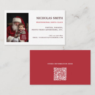 Professioneel Kerstman QR-code foto Visitekaartje