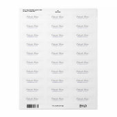 Professioneel Klassiek Grijs Blauw Wit Script Etiket (Full Sheet)
