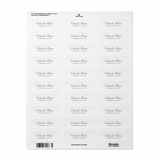 Professioneel Klassiek Grijs Blauw Wit Script Etiket (Full Sheet)