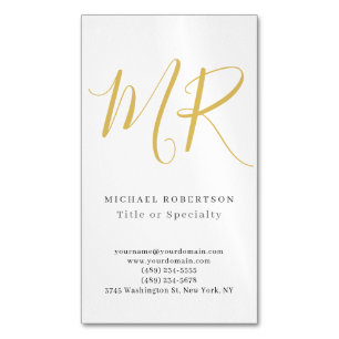 Professioneel Klassiek Monogram Minimalistisch Een Magnetisch Visitekaartje