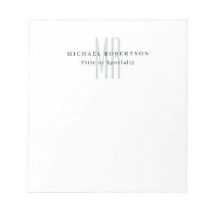 Professioneel Klassiek Monogram Minimalistisch Een Notitieblok