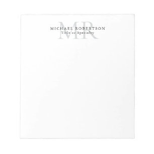 Professioneel Klassiek Monogram Minimalistisch Een Notitieblok