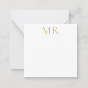 Professioneel Klassiek Monogram Minimalistisch Een Notitiekaartje