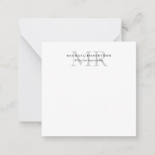 Professioneel Klassiek Monogram Minimalistisch Een Notitiekaartje