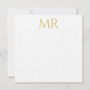 Professioneel Klassiek Monogram Minimalistisch Een Notitiekaartje