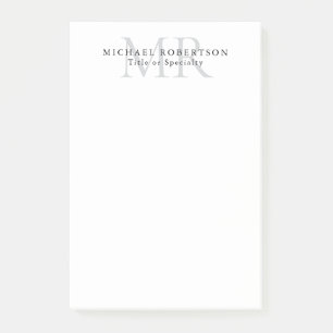 Professioneel Klassiek Monogram Minimalistisch Een Post-it® Notes