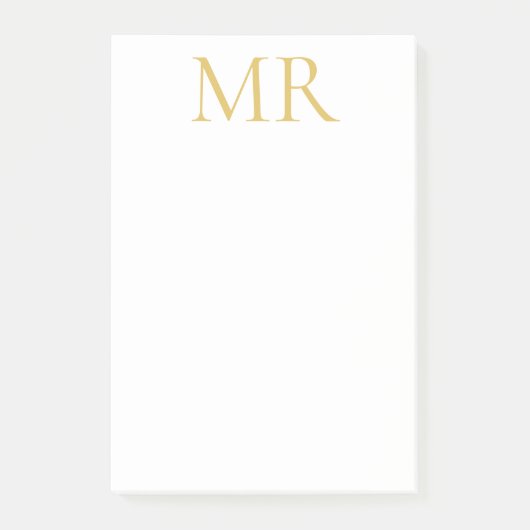 Professioneel Klassiek Monogram Minimalistisch Een Post-it® Notes (Voorkant)