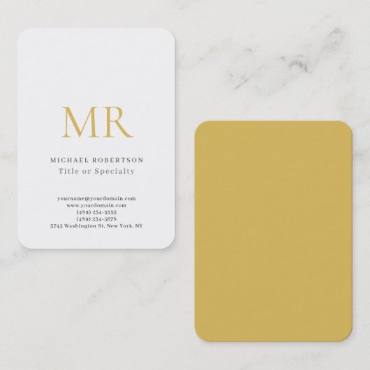 Professioneel Klassiek Monogram Minimalistisch Een Visitekaartje (Voorkant / Achterkant)