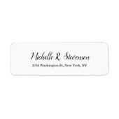 Professioneel Klassiek Script Gewoon Zwart Wit Etiket (Voorkant)