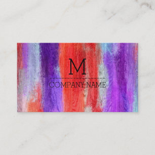 Professioneel kleurrijk modern hout Monogram #8 Visitekaartje