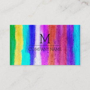 Professioneel kleurrijk modern houtmonogram #19 visitekaartje