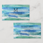 Professioneel kleurrijk modern houtmonogram #28 visitekaartje (Voorkant / Achterkant)