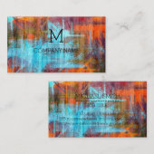 Professioneel kleurrijk modern houtmonogram visitekaartje (Voorkant / Achterkant)