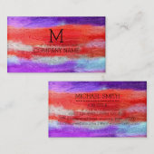 Professioneel kleurrijk modern wattenmonogram #9 visitekaartje (Voorkant / Achterkant)