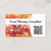 Professioneel Koraal Bokeh Sparkle Custom Photo QR Visitekaartje (Achterkant)