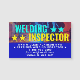 Professioneel lasinspectiekaart met magneet