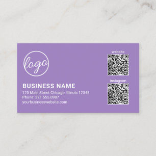 Professioneel Lavendel Logo QR Code Modern Visitekaartje