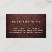 Professioneel leer getextureerd monogram #7 visitekaartje (Achterkant)