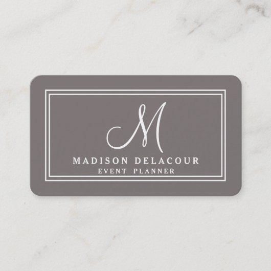 Professioneel legant modern monogram visitekaartje (Voorkant)