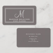 Professioneel legant modern monogram visitekaartje (Voorkant / Achterkant)