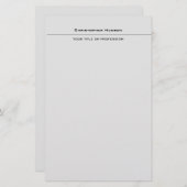Professioneel Lichtgrijs Eenvoudig Effen Briefpapier (Voorkant / Achterkant)