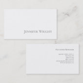 Professioneel, lichtgrijs wit visitekaartje (Voorkant / Achterkant)