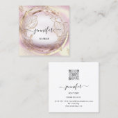 Professioneel Lijst Roos Floral QR Code Logo Vierkante Visitekaartje (Voorkant / Achterkant)