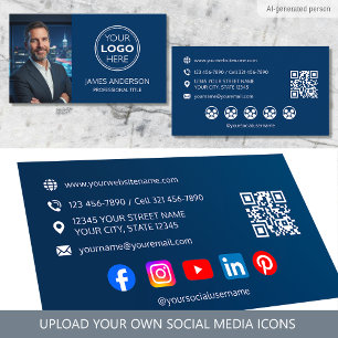 Professioneel Logo Foto Social Media QR Code Marin Visitekaartje