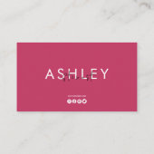 Professioneel Logo Modern Minimalist Hot Pink Visitekaartje (Achterkant)