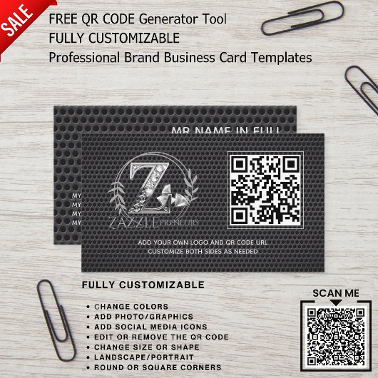 PROFESSIONEEL LOGO ONTWERP AANGEPASTE QR-CODE MET  VISITEKAARTJE