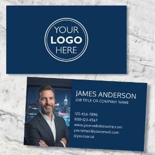 Professioneel Logo Profielfoto Minimalistisch Navy Visitekaartje