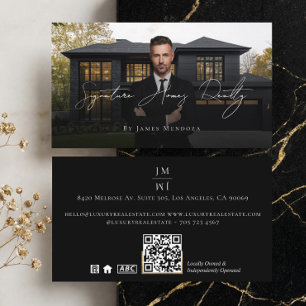 Professioneel Luxe Zwart Vastgoedmakelaar Foto Visitekaartje
