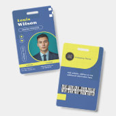 Professioneel Maatwerk Naam & Barcode Personeel Badge (Voor- en achterkant)