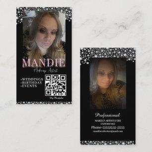 Professioneel Make-up Haar Wimper Foto Kaart QR Co Visitekaartje