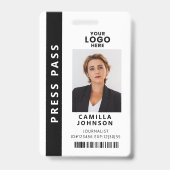 Professioneel Media Pas Foto ID QR Code Badge (Voorzijde)
