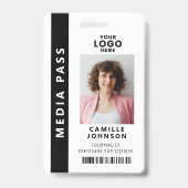 Professioneel Media Pas Foto ID QR Code Badge (Voorzijde)