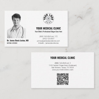 Professioneel Medisch Dokter Foto & Logo, QR-code Visitekaartje