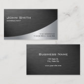 Professioneel metaal Elegant Modern Plain Black Visitekaartje (Voorkant / Achterkant)
