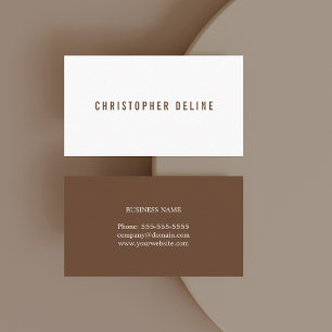 Professioneel Minimaal Donkerbruin Wit Consultant Visitekaartje
