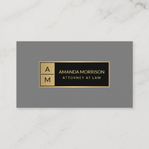 Professioneel Minimaal Monogram Gold/Grijs Advocaa Visitekaartje