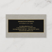 Professioneel Minimaal Monogram Goud/Tan Linnen Visitekaartje (Achterkant)