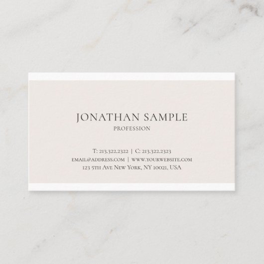 Professioneel, minimaal vormend design visitekaartje (Voorkant)