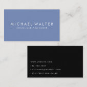 Professioneel minimalistisch blauw visitekaartje (Voorkant / Achterkant)