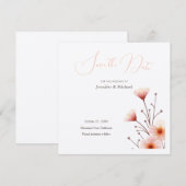 Professioneel Minimalistisch Bloemig Save the Date Kaart (Voorkant / Achterkant)