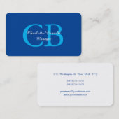 Professioneel minimalistisch diepblauw visitekaartje (Voorkant / Achterkant)